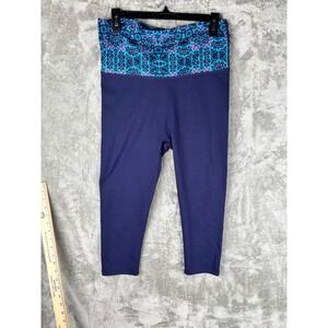 Fabletics Womens Medium Blue Cropped Leggings High‎ Rise Yoga Athleisure